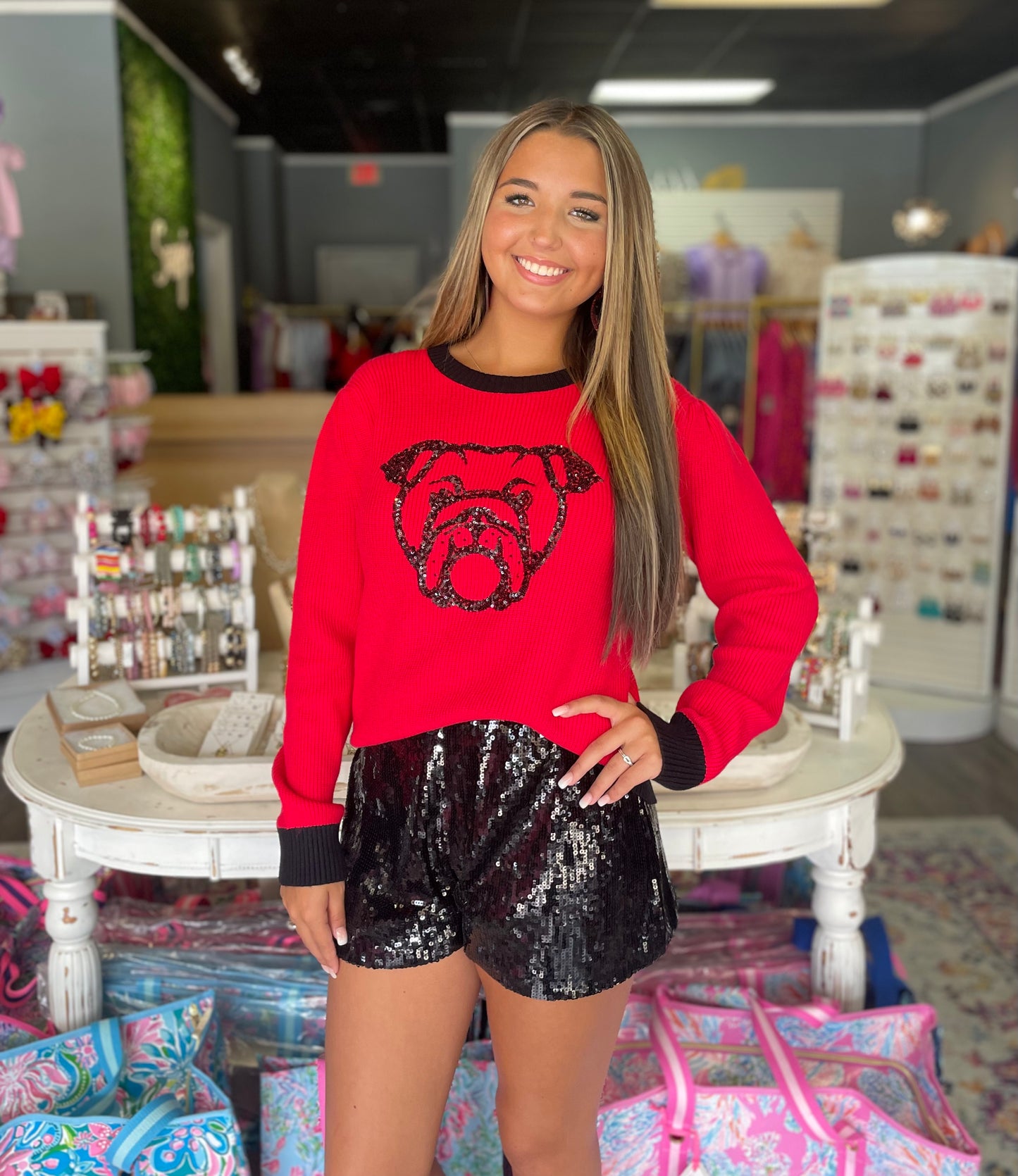 Black Sequin Shorts
