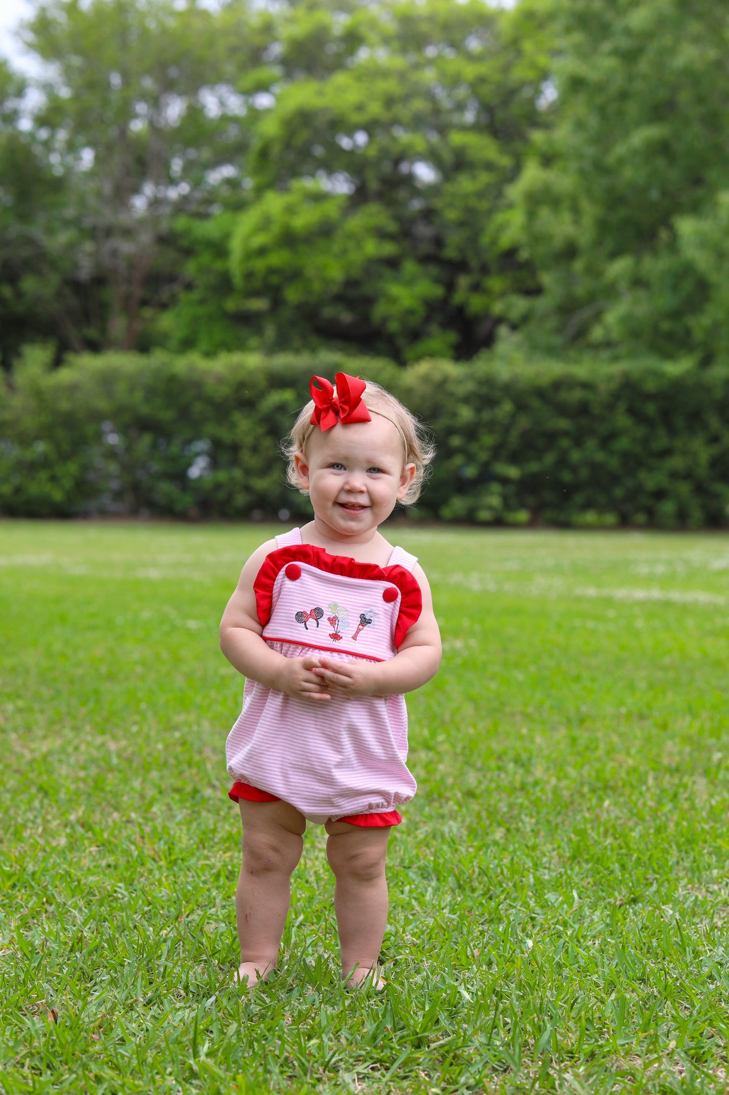 Mouse Embroidery Ruffle Sunsuit