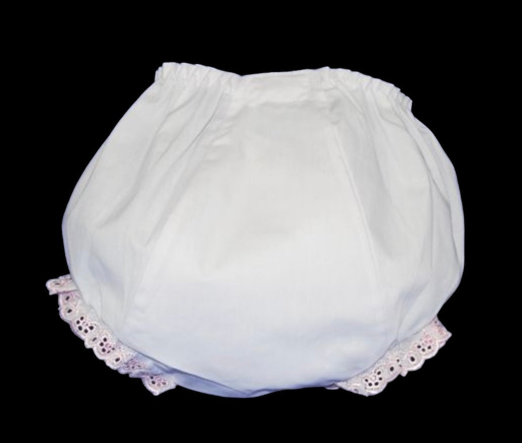 Pink Trim Baby Bloomers