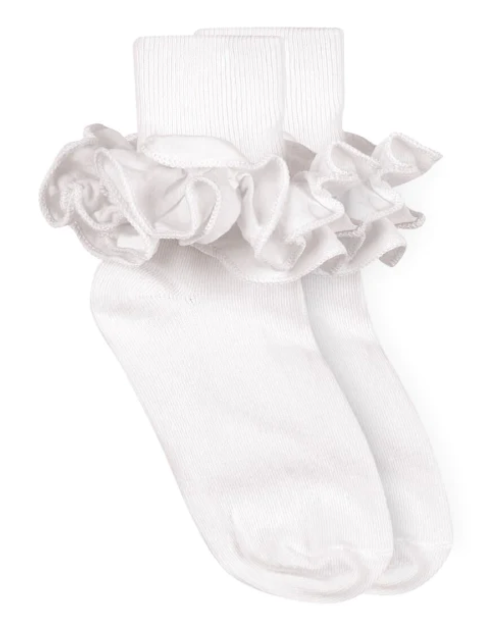White Ruffle Lace Socks