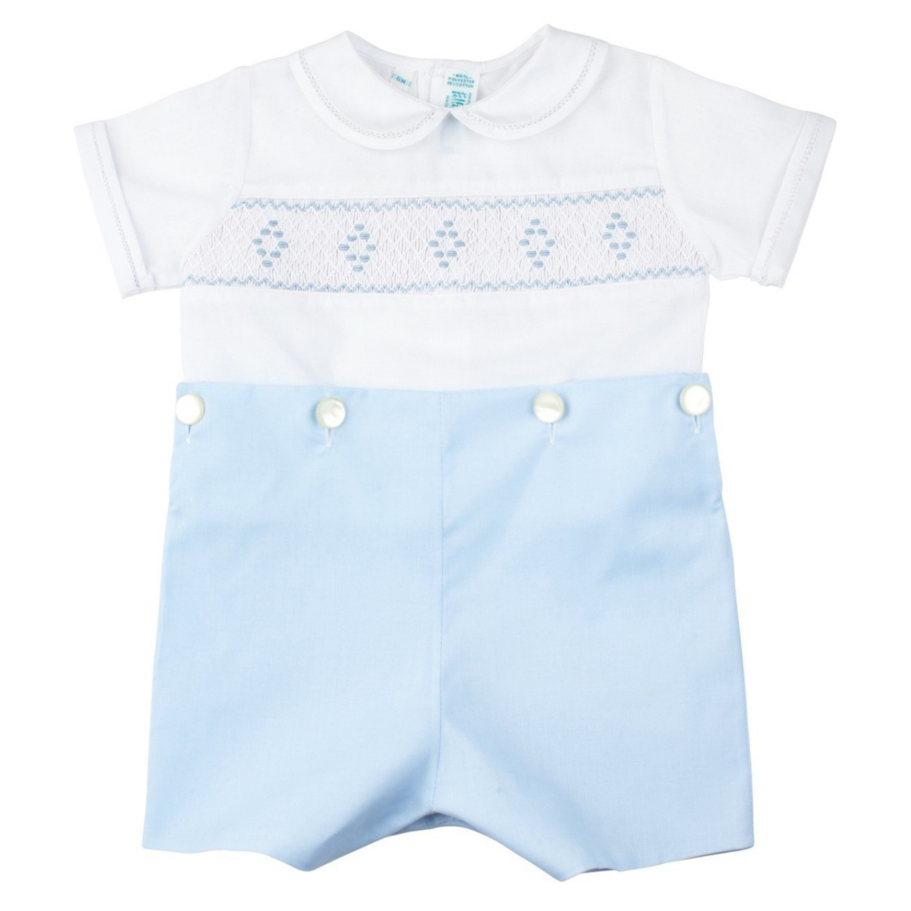 Baby Blue Smocked Diamond Bobby Suit Feltman Brothers