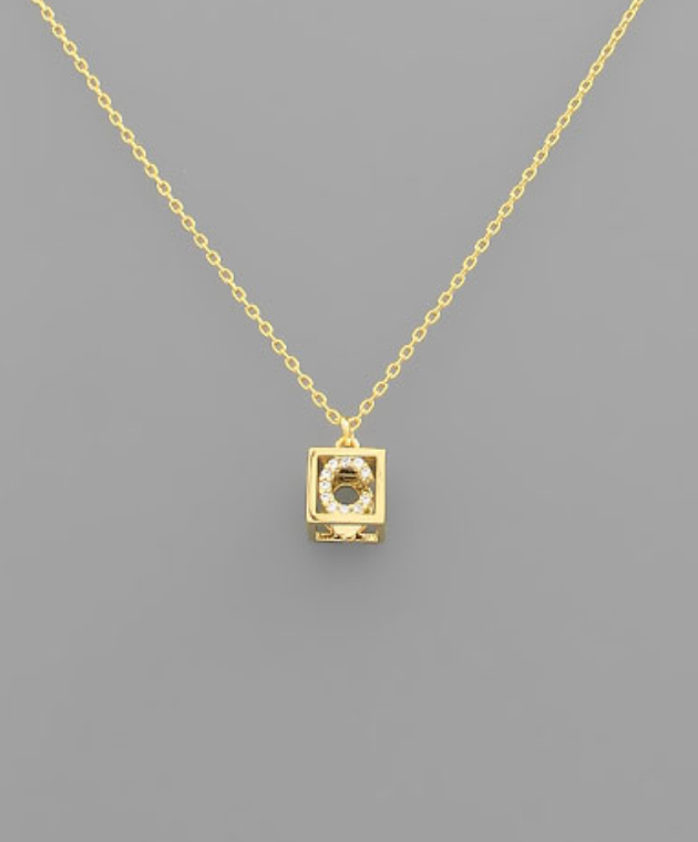 Boxy Initial Necklace