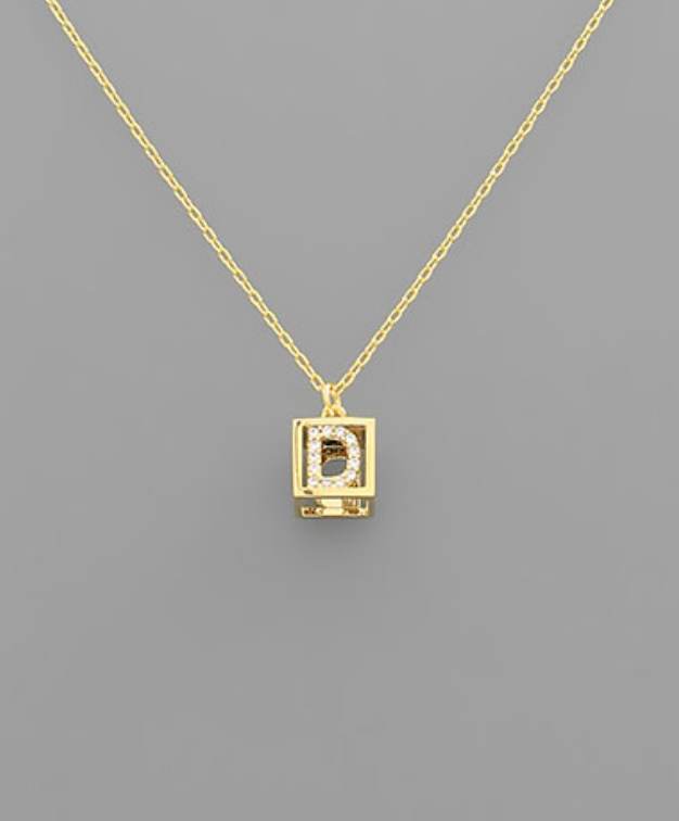 Boxy Initial Necklace