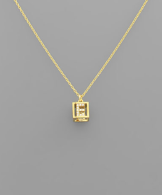 Boxy Initial Necklace
