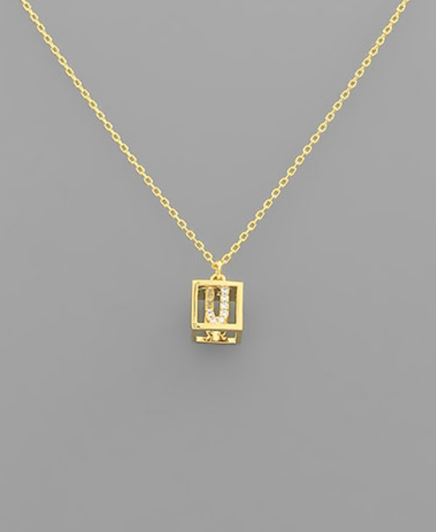 Boxy Initial Necklace