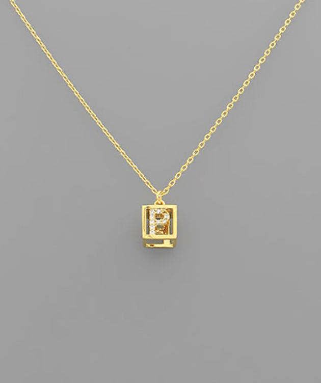 Boxy Initial Necklace