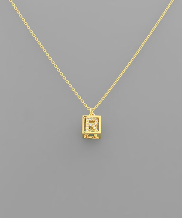 Boxy Initial Necklace