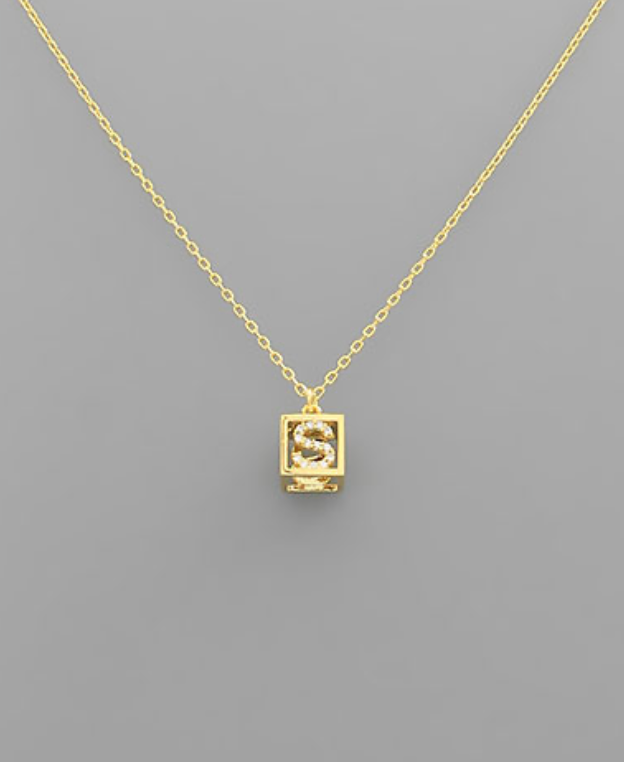 Boxy Initial Necklace