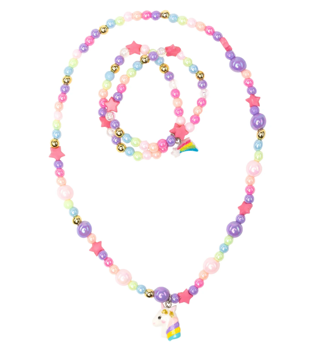 Cheerful Starry Unicorn Necklace & Bracelet
