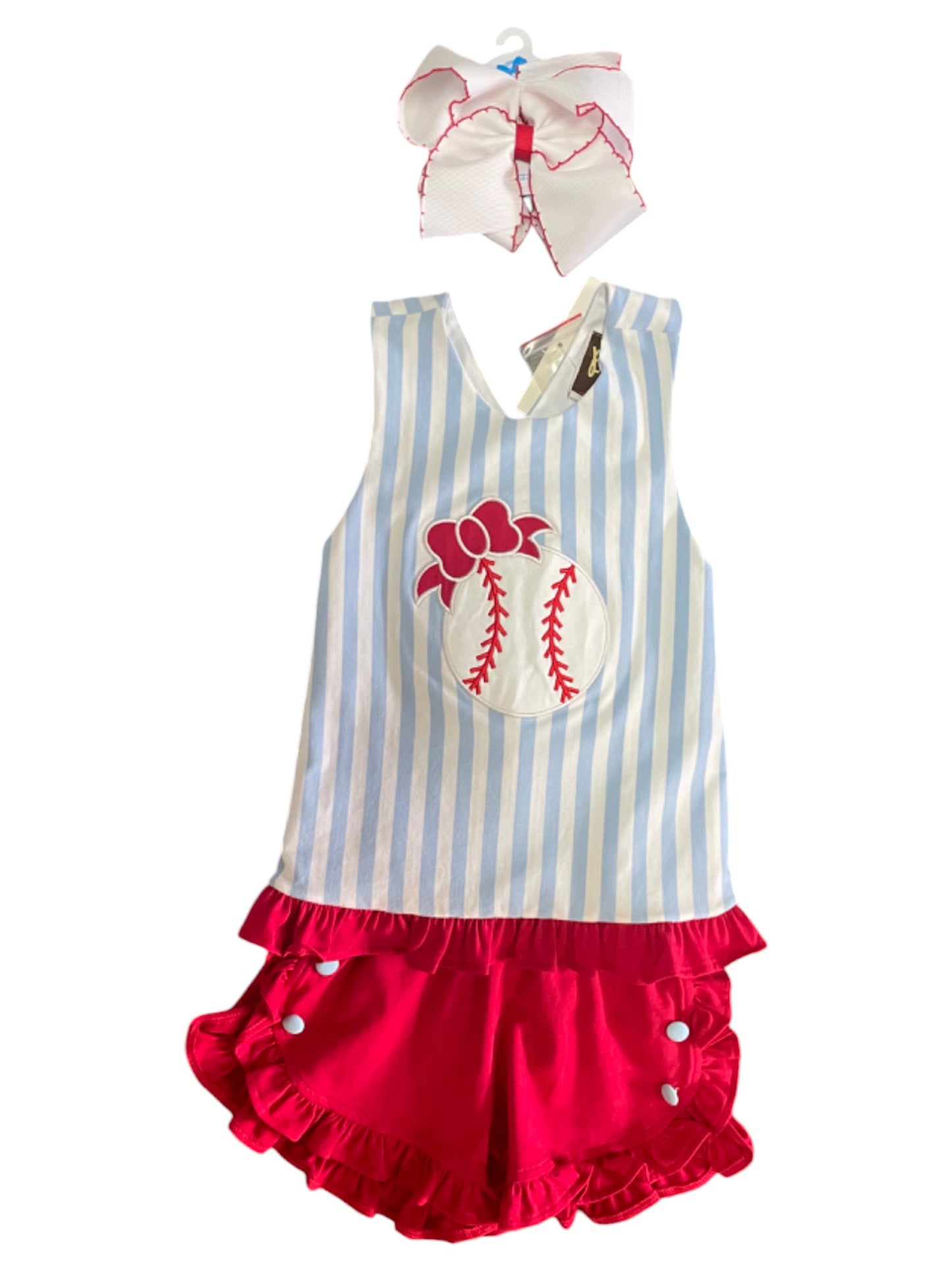 Baseball Bow Ruffle Set