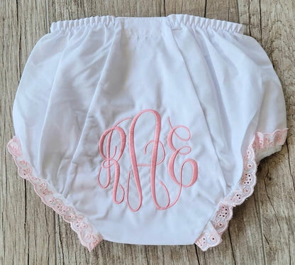 Pink Trim Baby Bloomers