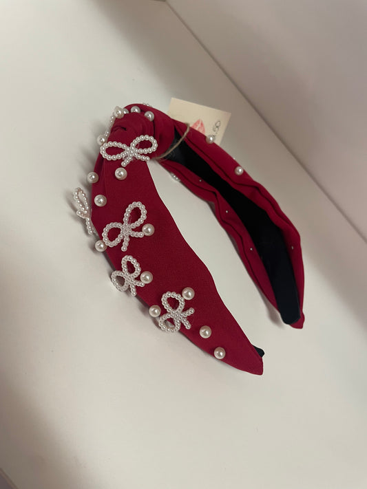 Red Bow Headband
