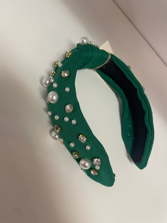 Green Pearl & Jewel Headband