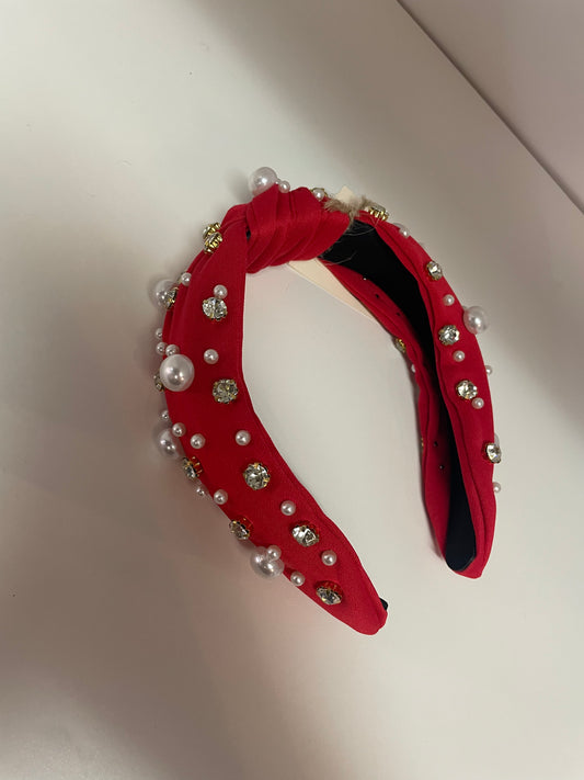 Red Pearl & Jewel Headband