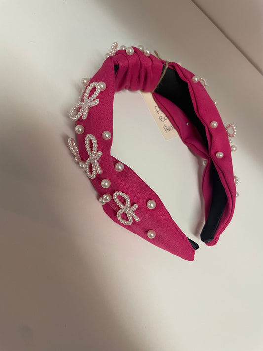 Pink Bow Headband