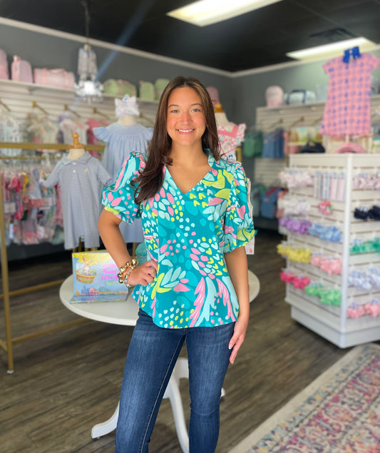 Kenzie Aloha Green Top