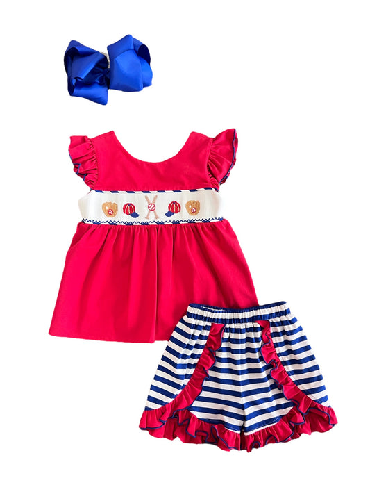 Baseball Smocked Set