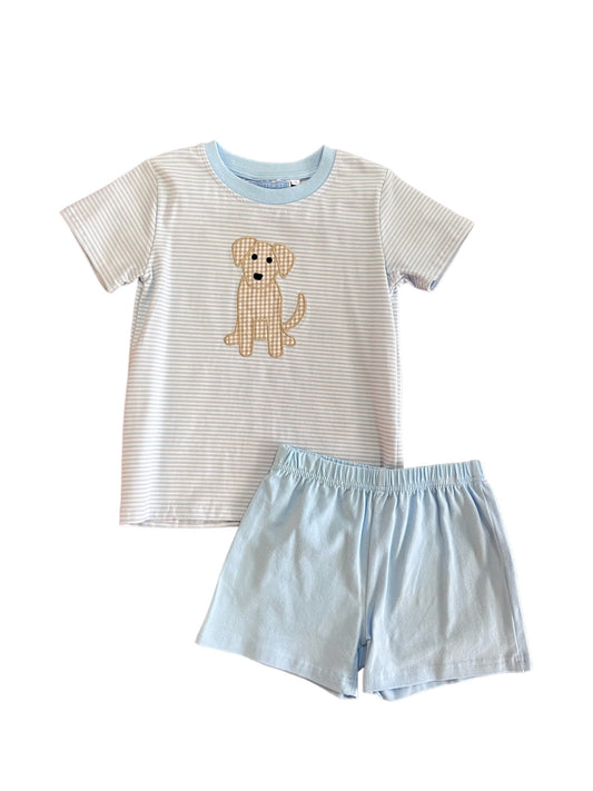 Dog Applique Short Set