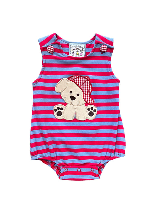 Puppy Applique Boy Bubble