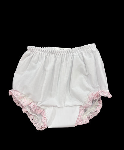 Pink Trim Baby Bloomers