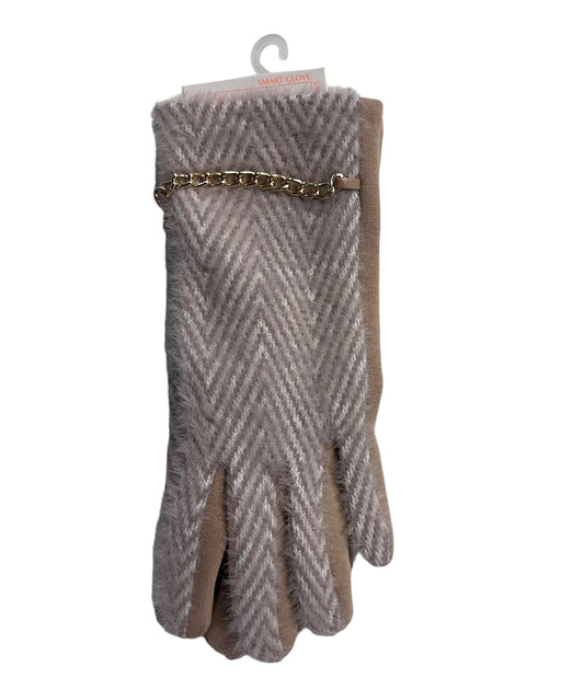 Beige Chain Gloves