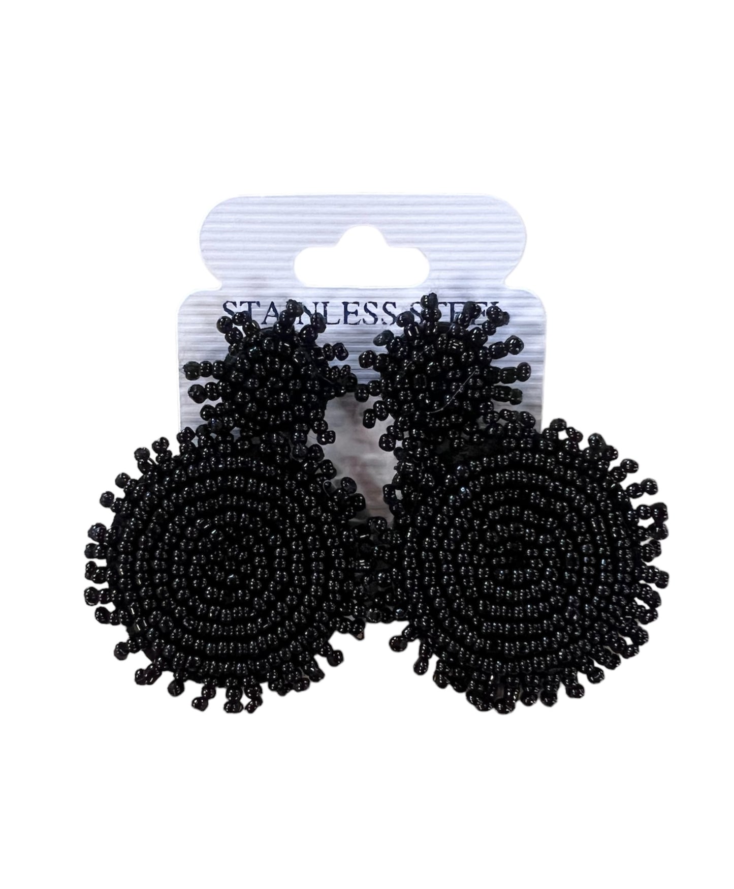 Black Beaded Earrings