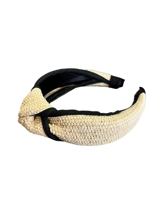 Tan & Black Raffia Headband