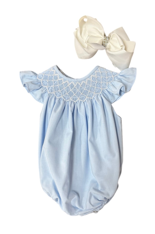 Blue Catherine Smocked Bubble