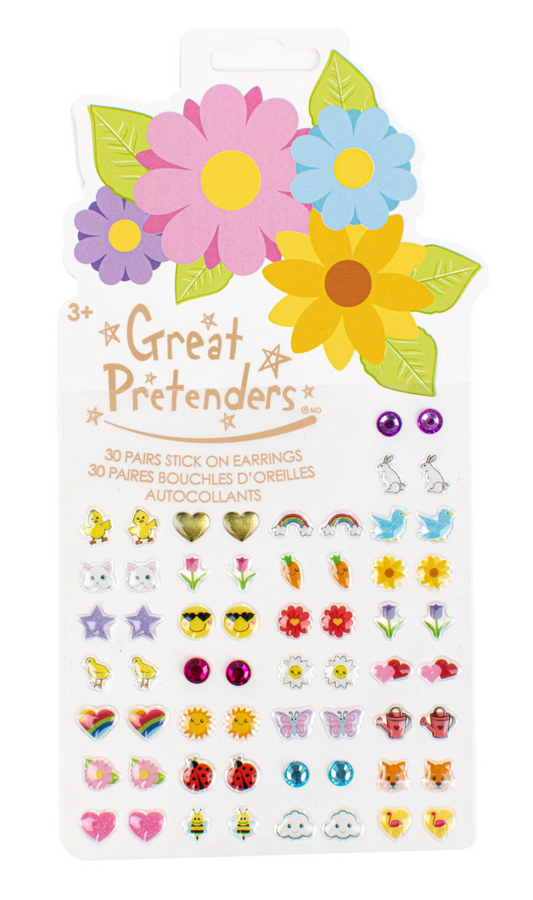 Spring Flower Stick On Earrings