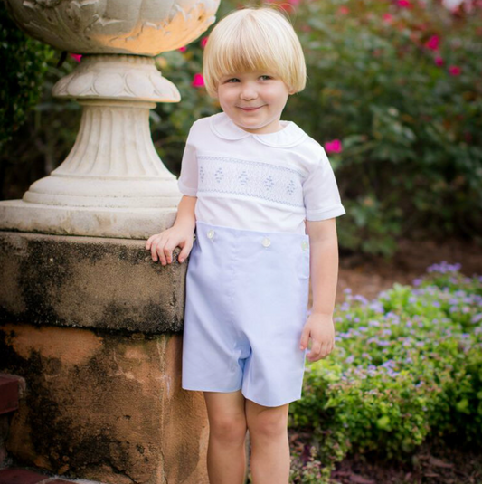 Baby Blue Smocked Diamond Bobby Suit Feltman Brothers