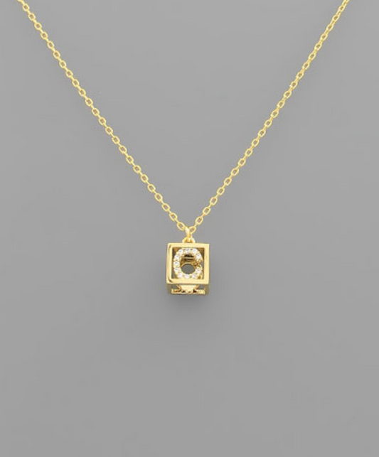 Boxy Initial Necklace