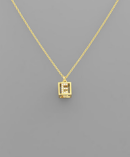Boxy Initial Necklace