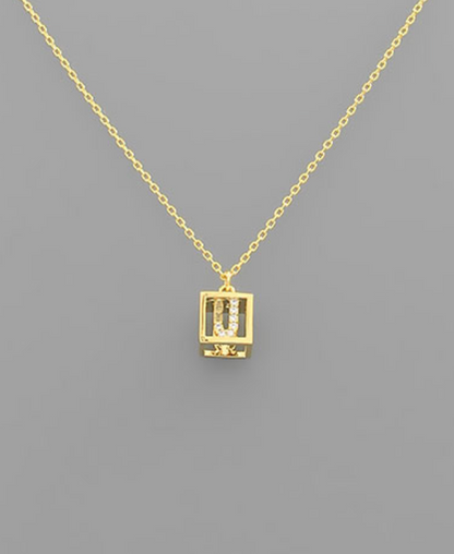 Boxy Initial Necklace