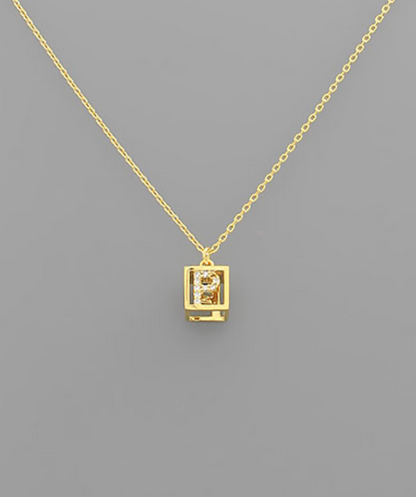 Boxy Initial Necklace