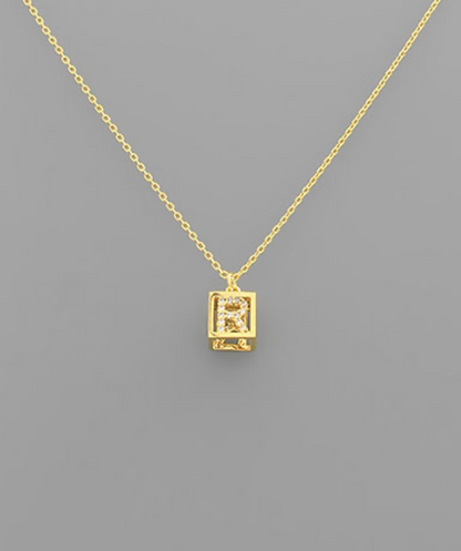 Boxy Initial Necklace