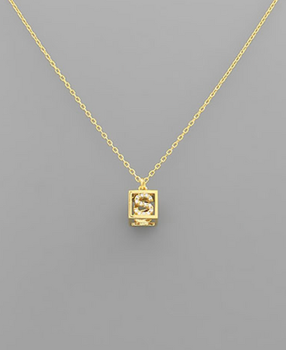 Boxy Initial Necklace