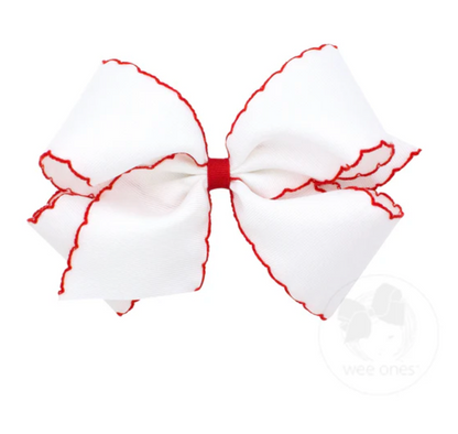White & Red King Moonstitch Bow