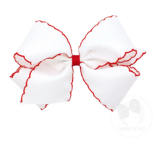 White & Red King Moonstitch Bow