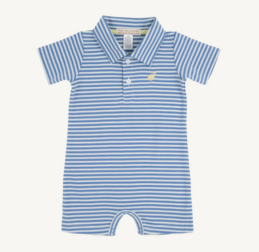 Barbados Blue Stripe Sir Propers Romper