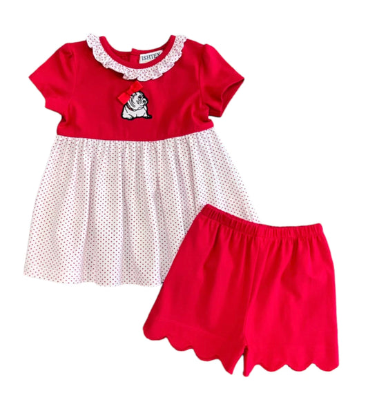 Bulldog Polka Dot Short Set