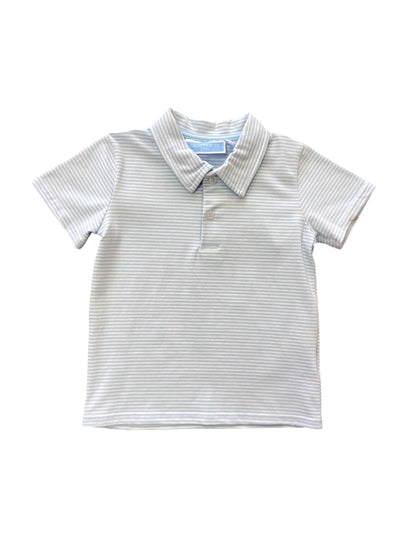Light Blue Stripe Henry Polo