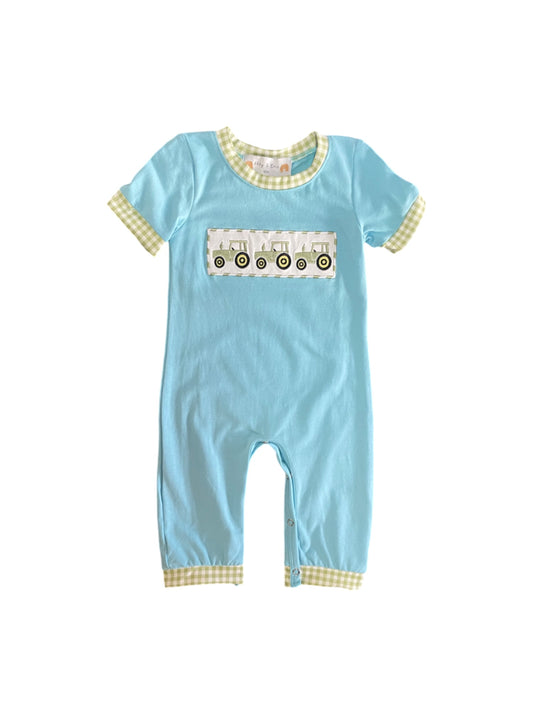Blue Tractor Romper